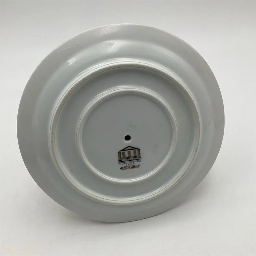Vintage Rutland Pattern Porcelain Gravy Boat with Attached Under Plate‎